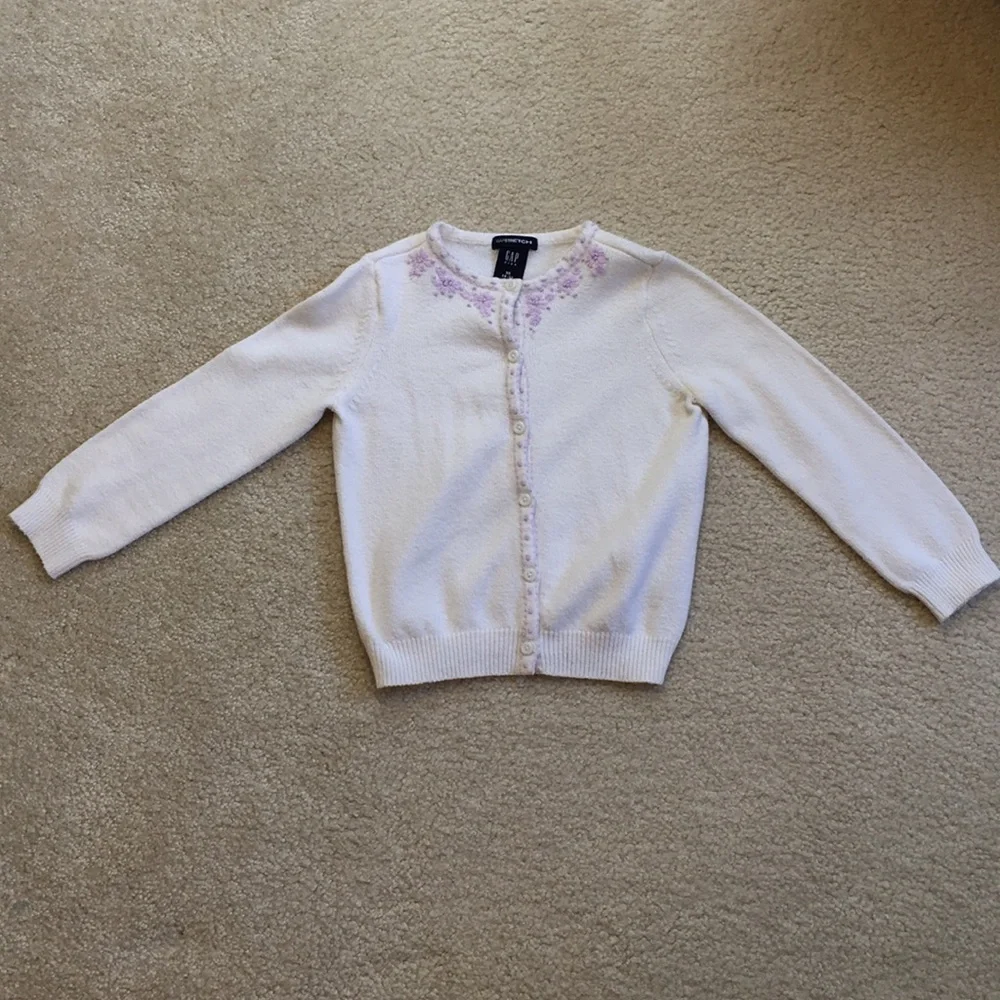 Gap knit embroidered cardigan